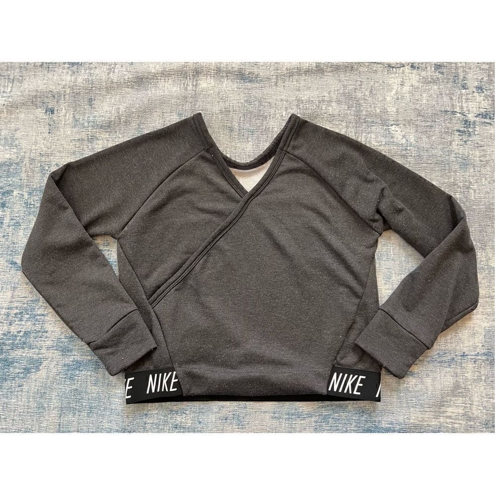 Nike Dark Charcoal Gray Dri Fit Reversible Pullover Sweatshirt Girls XL